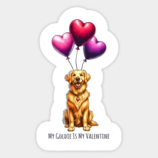 My Golden Retriever Is My Valentine Sticker